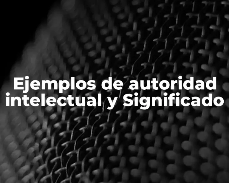 Ejemplos de autoridad intelectual y Significado