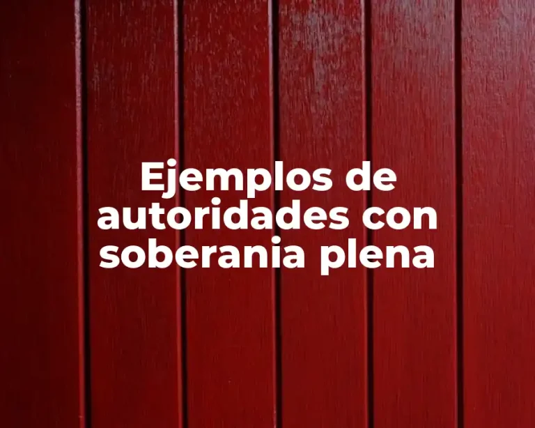 Ejemplos de autoridades con soberania plena
