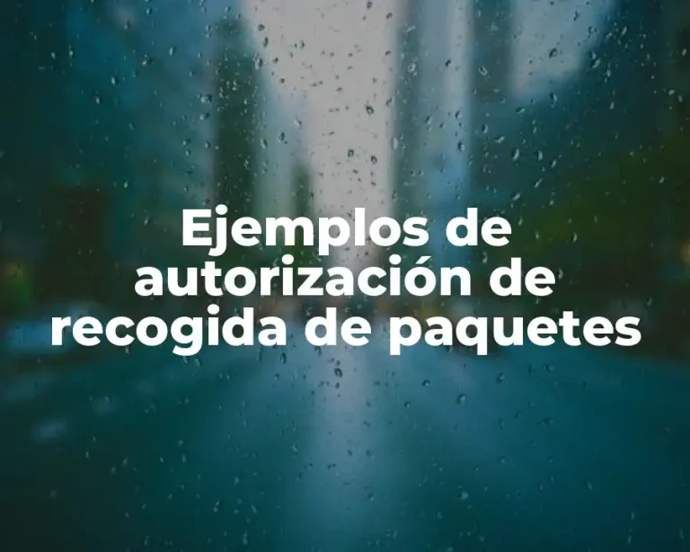 Ejemplos de autorización de recogida de paquetes