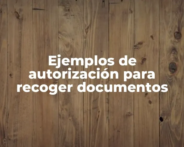 Ejemplos de autorización para recoger documentos