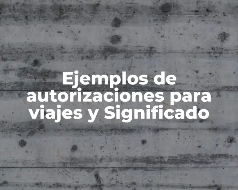 Ejemplos de autorizaciones para viajes y Significado