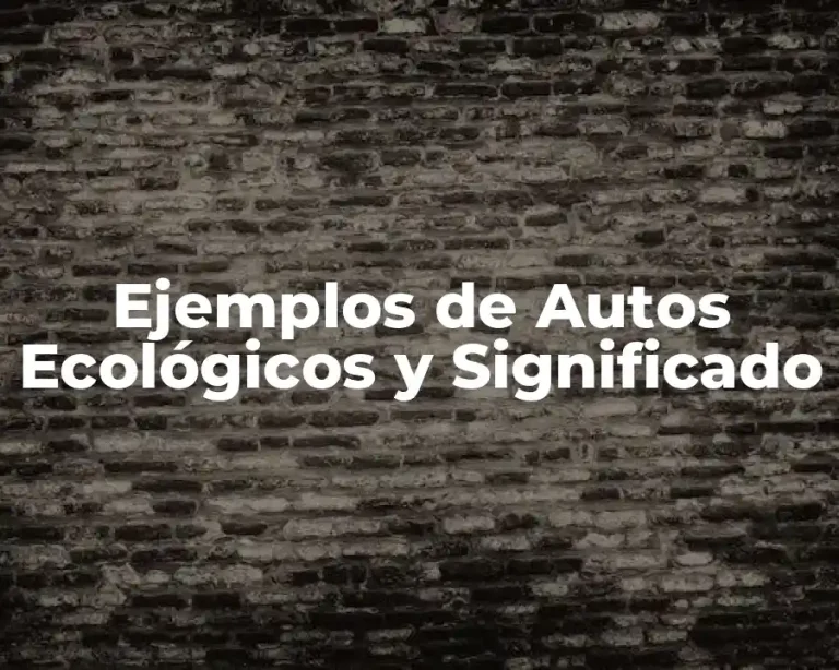 Ejemplos de Autos Ecológicos y Significado