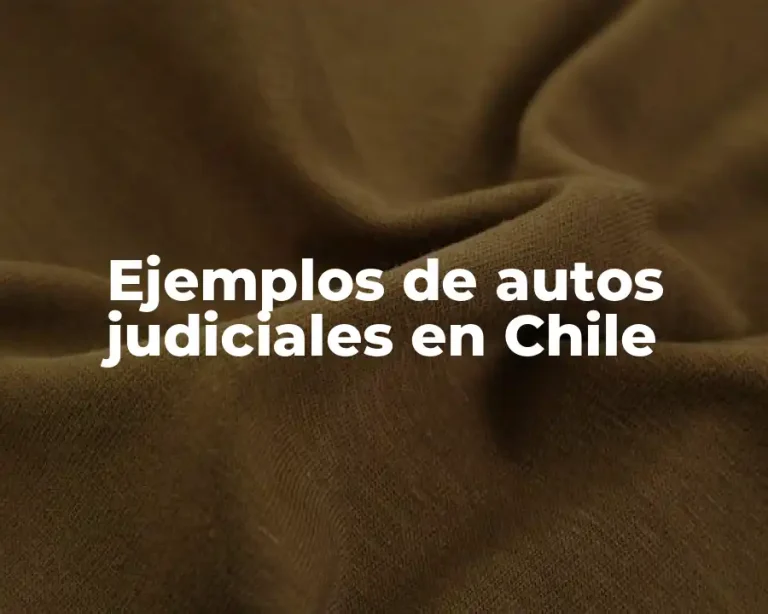 Ejemplos de autos judiciales en Chile