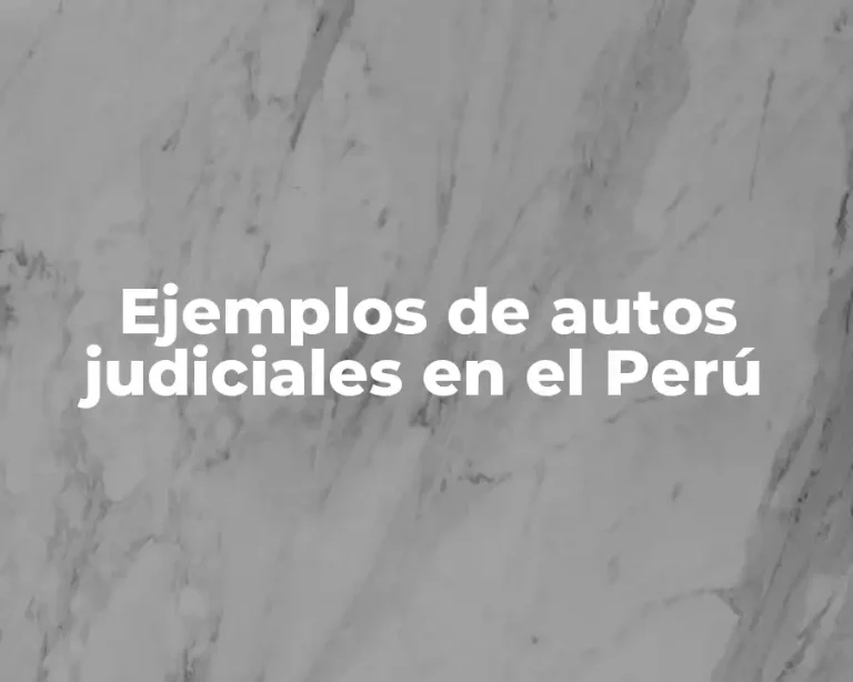 Ejemplos de autos judiciales en el Perú
