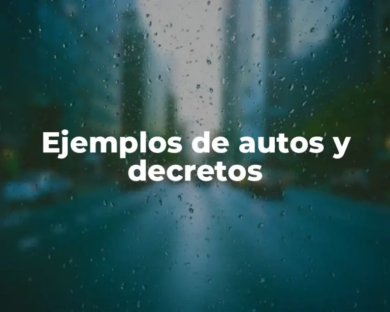 Ejemplos de autos y decretos