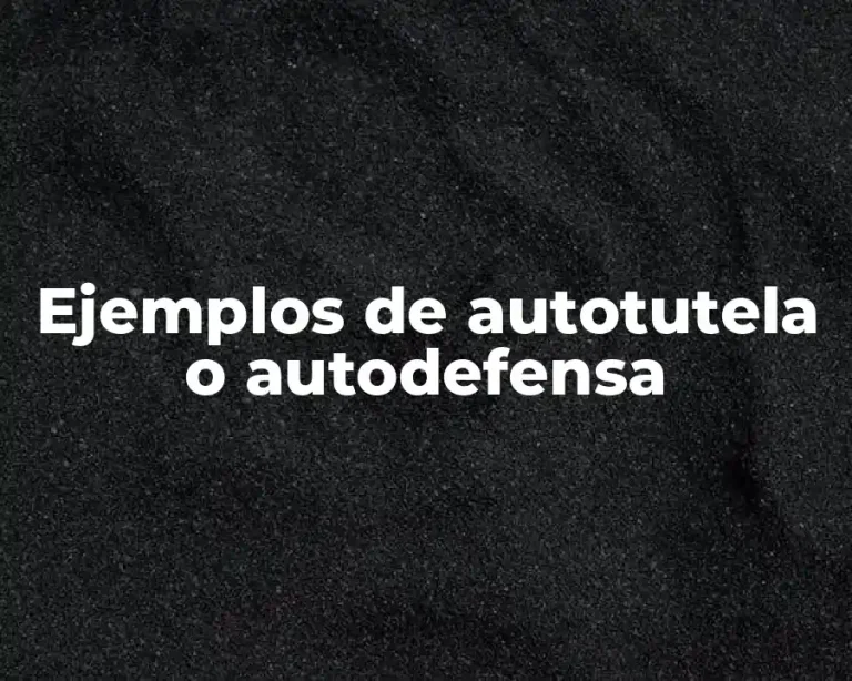 Ejemplos de autotutela o autodefensa