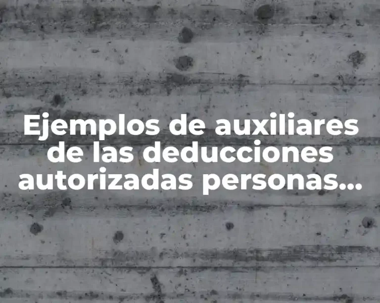Ejemplos de auxiliares de las deducciones autorizadas personas morales