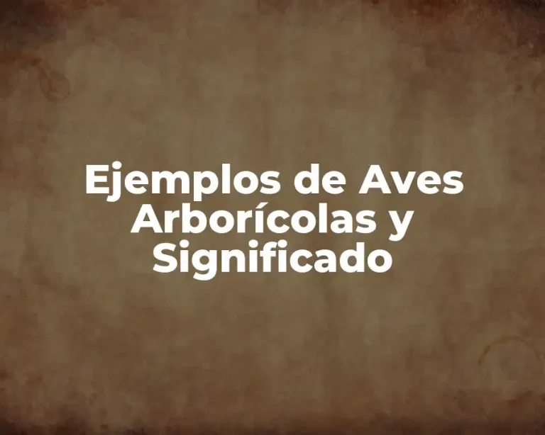 Ejemplos de Aves Arborícolas y Significado