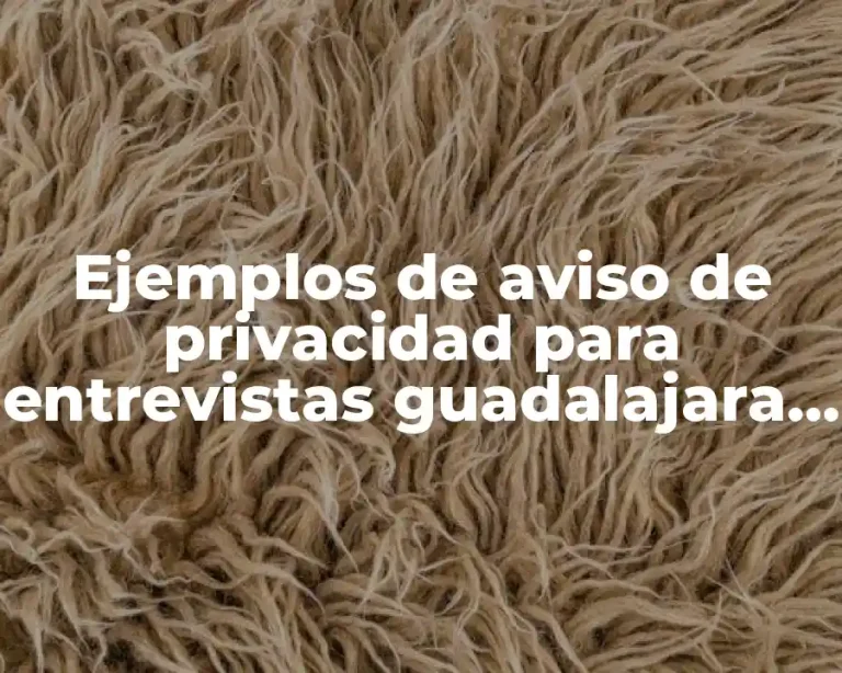 Ejemplos de aviso de privacidad para entrevistas guadalajara y Significado