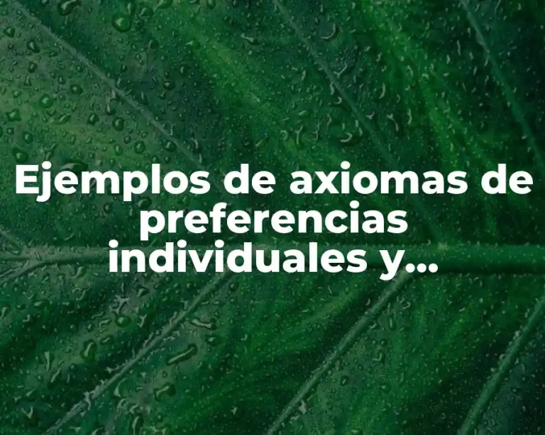 Ejemplos de axiomas de preferencias individuales y Significado