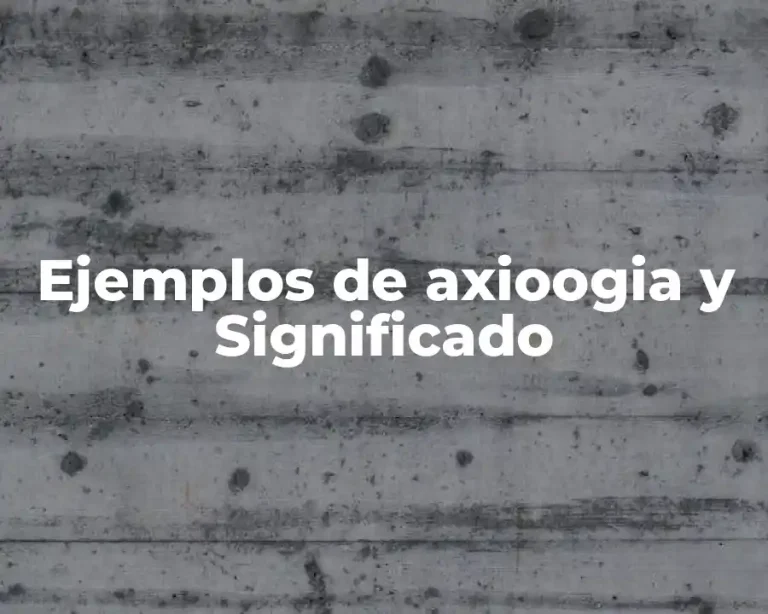 Ejemplos de axioogia y Significado