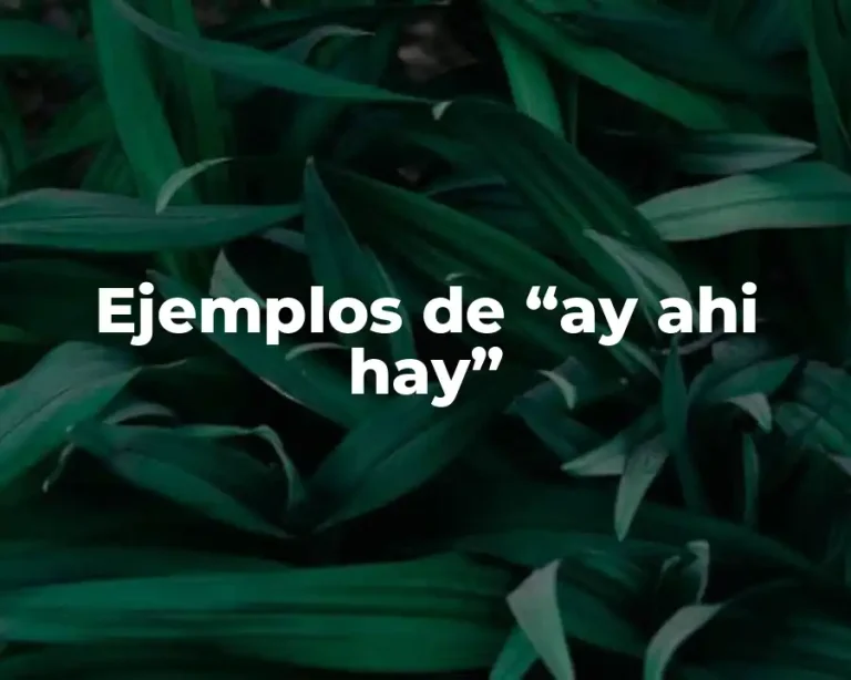 Ejemplos de “ay ahi hay”