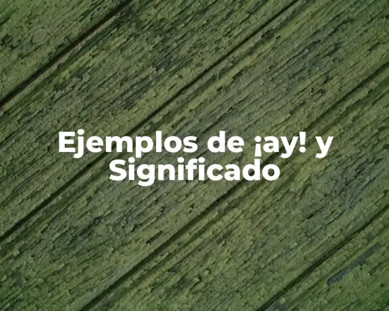 Ejemplos de ¡ay! y Significado