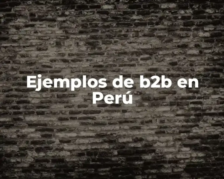 Ejemplos de b2b en Perú
