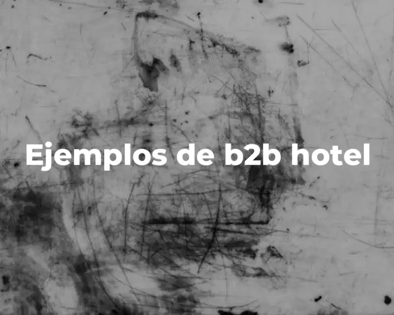 Ejemplos de b2b hotel