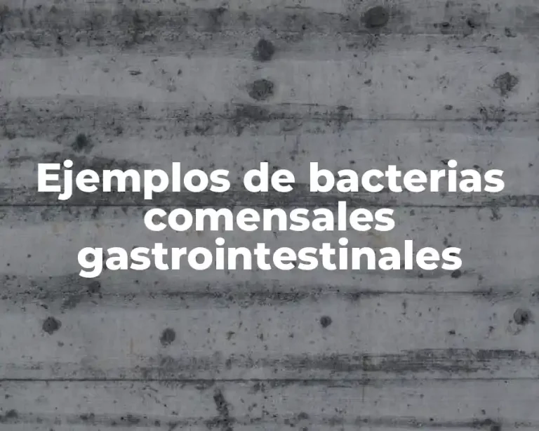 Ejemplos de bacterias comensales gastrointestinales