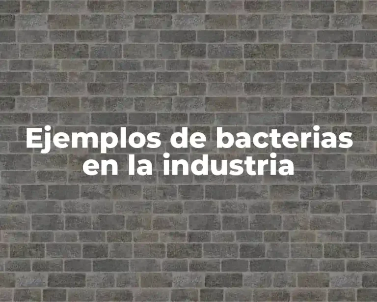 Ejemplos de bacterias en la industria