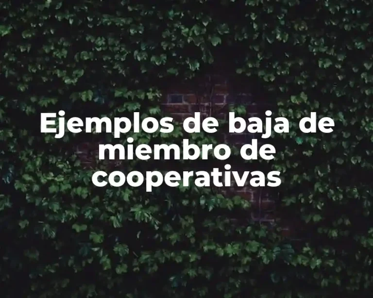 Ejemplos de baja de miembro de cooperativas
