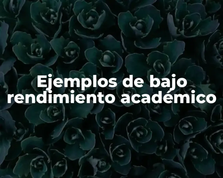 Ejemplos de bajo rendimiento académico