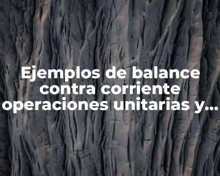 Ejemplos de balance contra corriente operaciones unitarias y Significado
