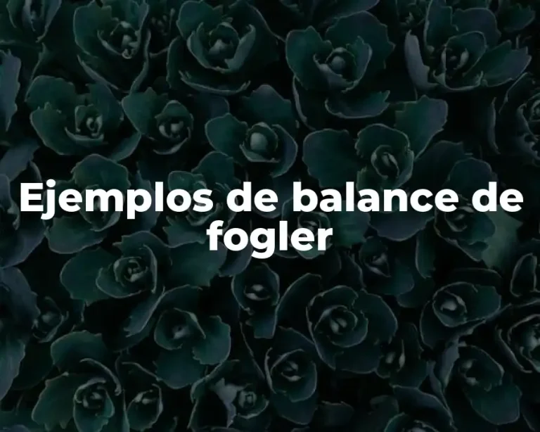 Ejemplos de balance de fogler
