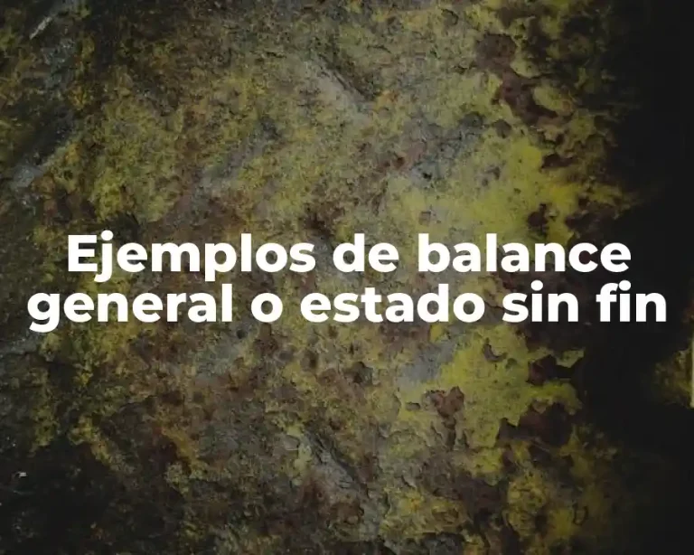 Ejemplos de balance general o estado sin fin