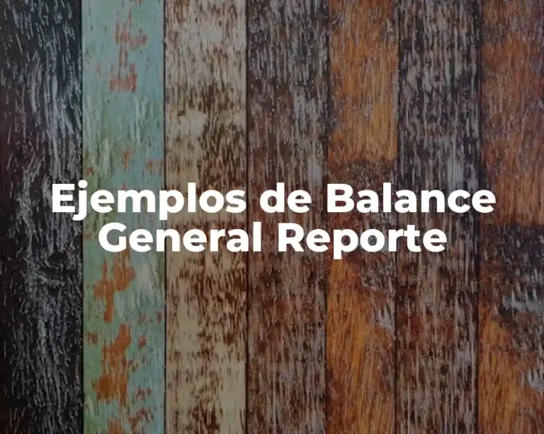 Ejemplos de Balance General Reporte