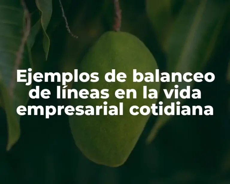 Ejemplos de balanceo de líneas en la vida empresarial cotidiana