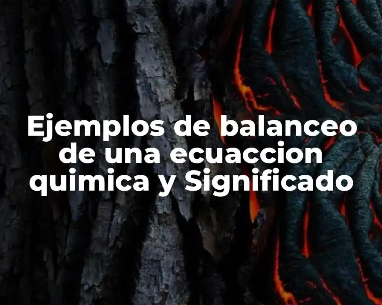 Ejemplos de balanceo de una ecuaccion quimica y Significado