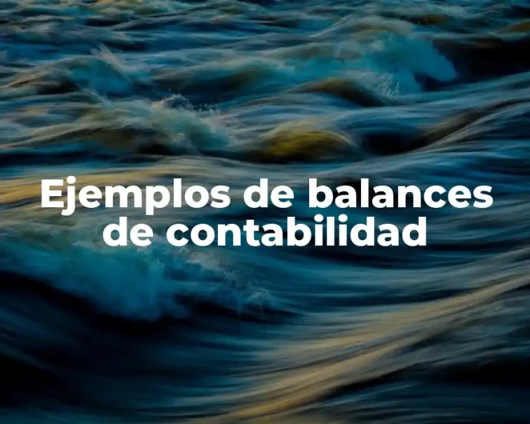 Ejemplos de balances de contabilidad