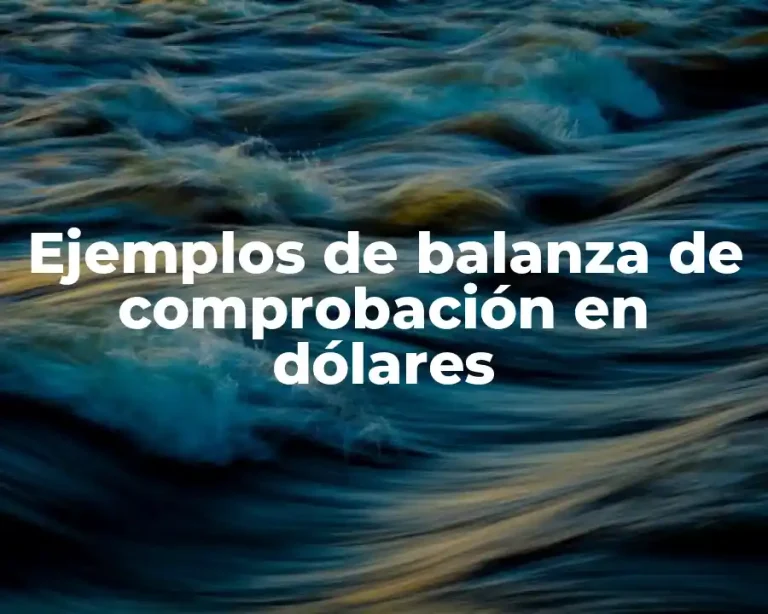 Ejemplos de balanza de comprobación en dólares