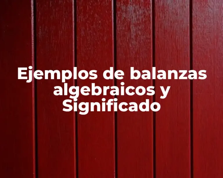 Ejemplos de balanzas algebraicos y Significado