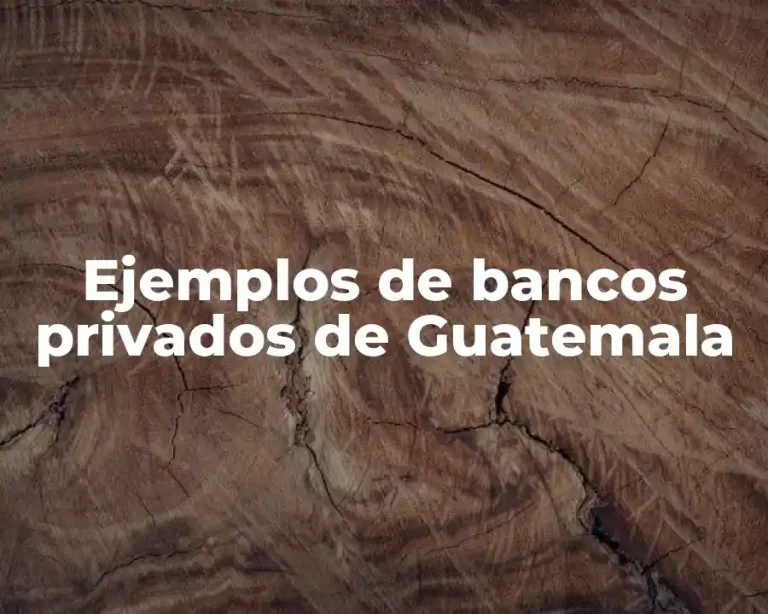 Ejemplos de bancos privados de Guatemala