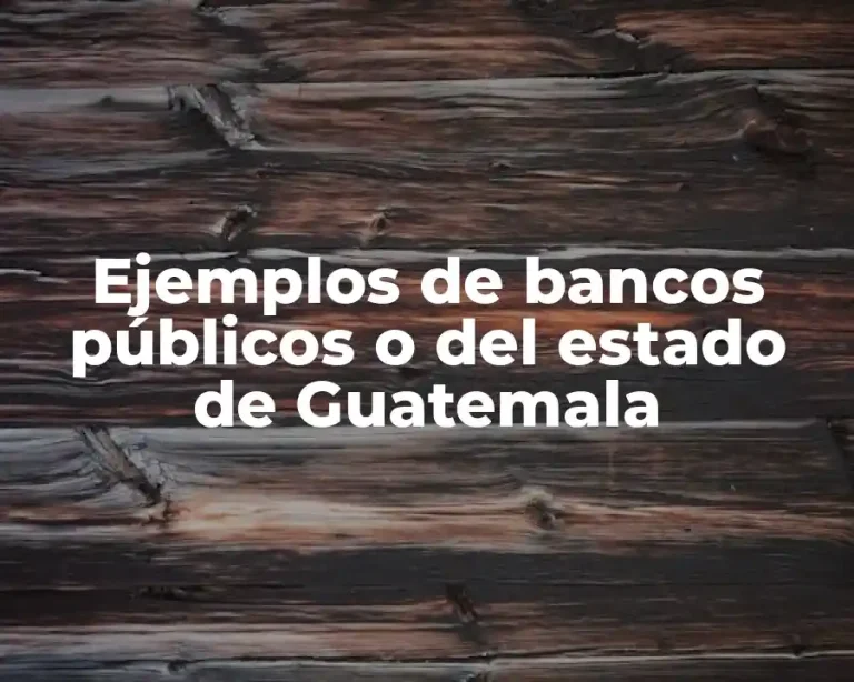 Ejemplos de bancos públicos o del estado de Guatemala