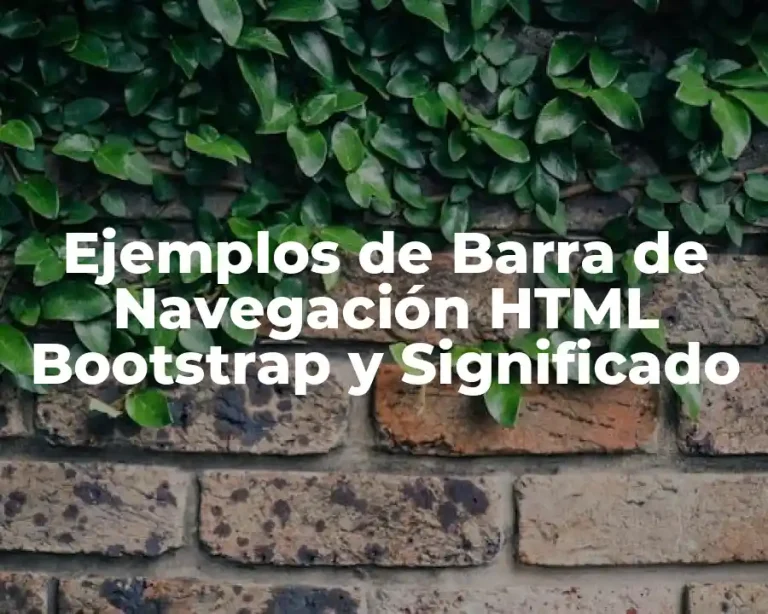 Ejemplos de Barra de Navegación HTML Bootstrap y Significado