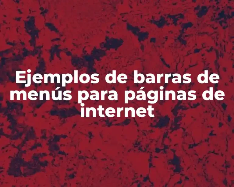 Ejemplos de barras de menús para páginas de internet