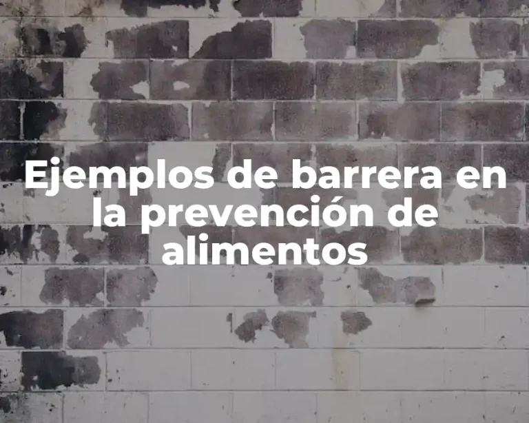 Ejemplos de barrera en la prevención de alimentos