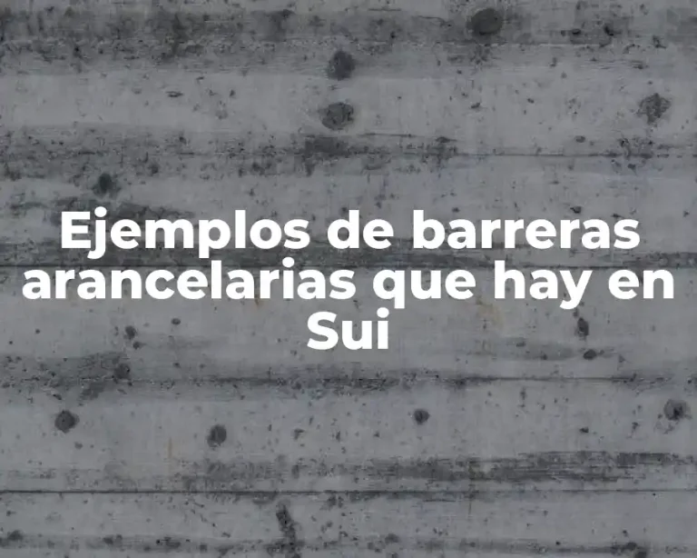 Ejemplos de barreras arancelarias que hay en Sui