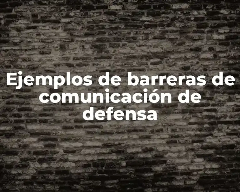 Ejemplos de barreras de comunicación de defensa