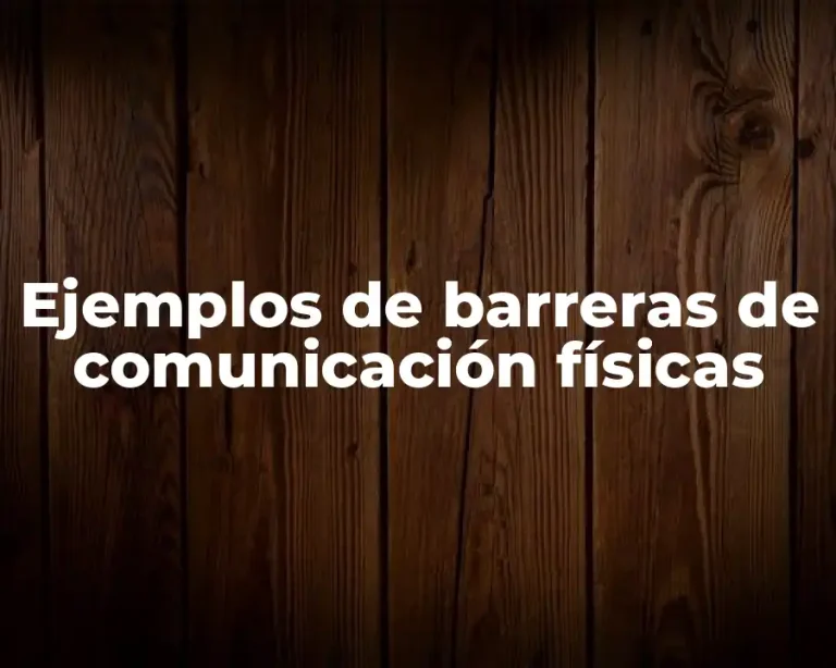 Ejemplos de barreras de comunicación físicas