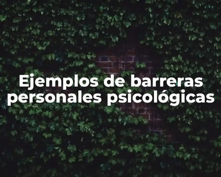 Ejemplos de barreras personales psicológicas