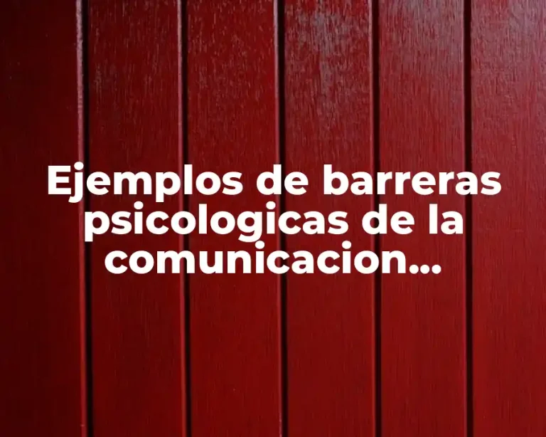 Ejemplos de barreras psicologicas de la comunicacion personales