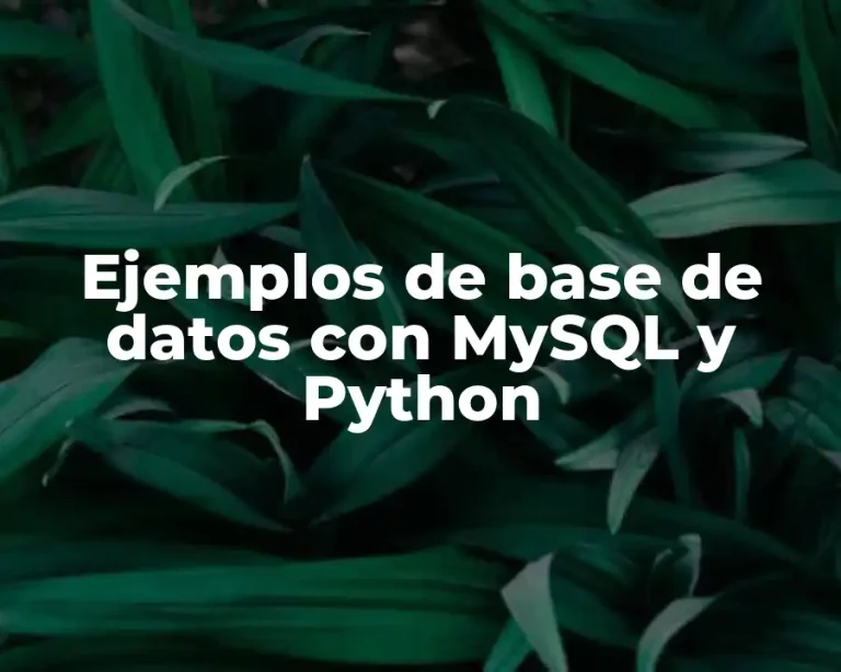 Ejemplos de base de datos con MySQL y Python