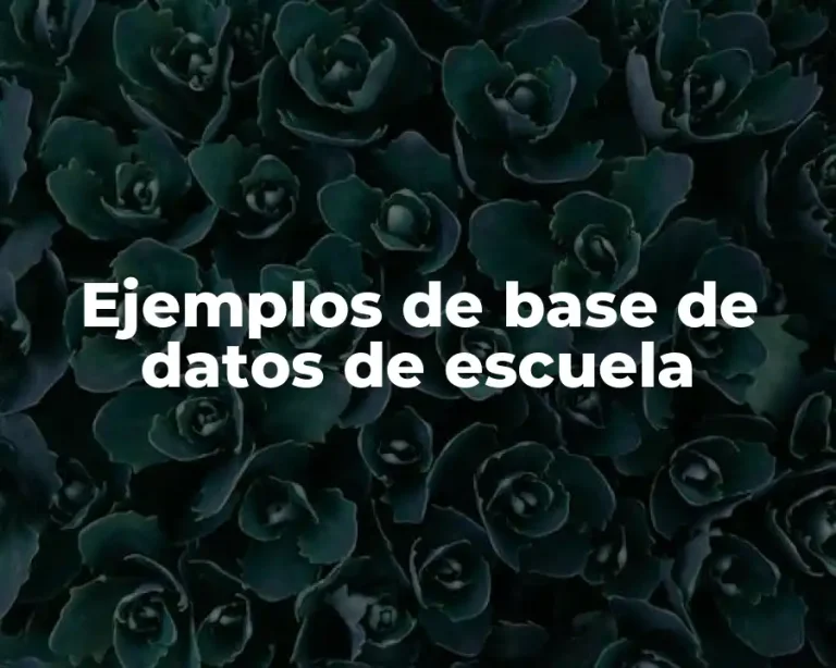 Ejemplos de base de datos de escuela