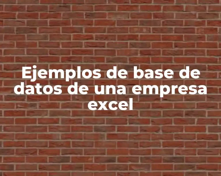 Ejemplos de base de datos de una empresa excel