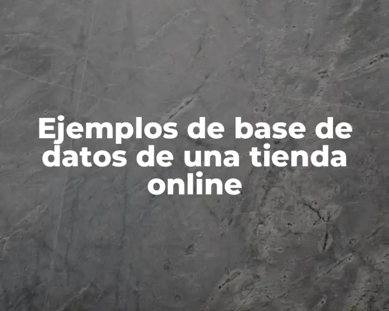 Ejemplos de base de datos de una tienda online
