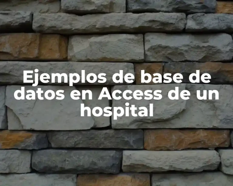 Ejemplos de base de datos en Access de un hospital