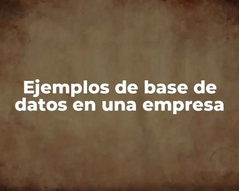 Ejemplos de base de datos en una empresa
