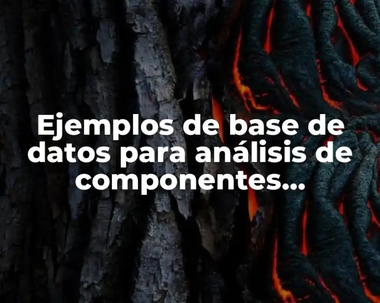 Ejemplos de base de datos para análisis de componentes principales