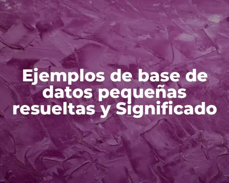 Ejemplos de base de datos pequeñas resueltas y Significado